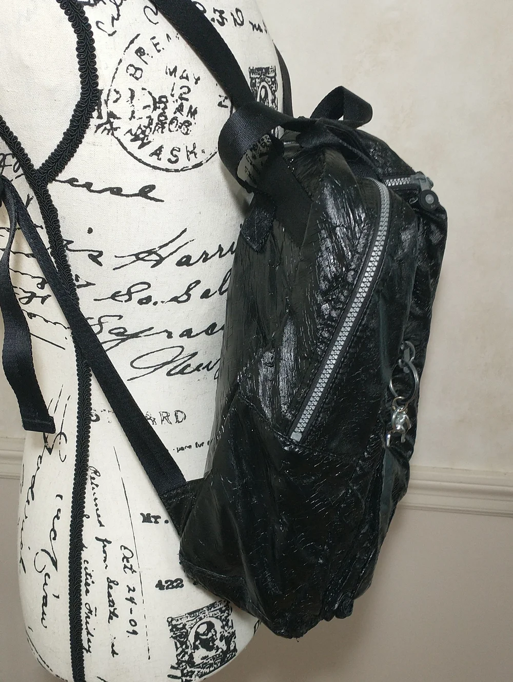 Kipling Backpack To Satchel Convertible, Black Patent, Laptop Pouch, Quality
